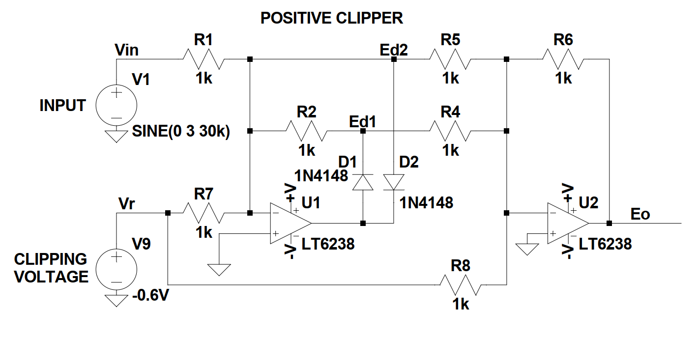 Precision Positive & Negative Clipper using any op amp