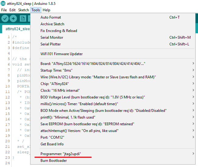 Notes on using the new ATtiny chips with the Arduino IDE